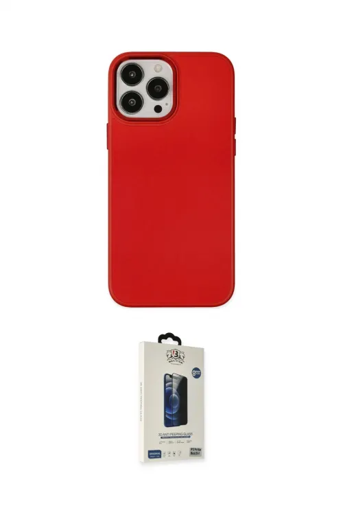 ieg™ iPhone 13 Pro Max Kılıf Çekirdek Çizgi - Siyah Bilvis Hayalet Cam Ekran Koruyucu