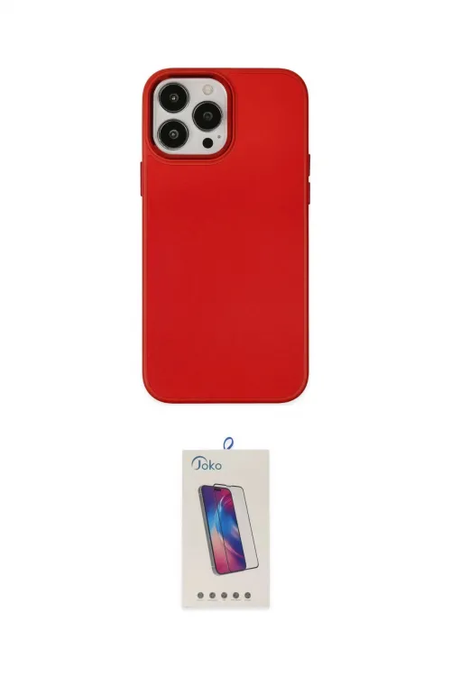 ieg™ iPhone 13 Pro Max Kılıf Çekirdek Çizgi - Siyah Joko 5D Cam