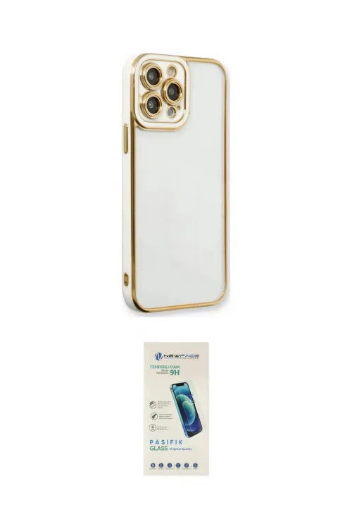 ieg™ iPhone 13 Pro Max Kılıf Çekirdek Klasik Serisi - Şeffaf Pasifik Cam Ekran Koruyucu
