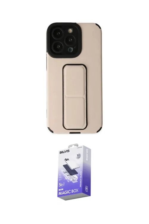 ieg™ iPhone 13 Pro Max Kılıf Çekirdek Yansıma - Siyah Bilvis 5in1 5D Magic Hayalet Cam Ekran Koruyucu