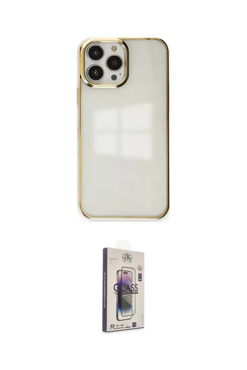 ieg™ iPhone 13 Pro Max Kılıf Doruk Doku Prime - Siyah Bilvis 3D Cam Ekran Koruyucu