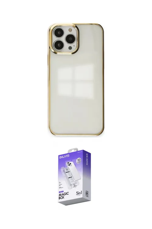 ieg™ iPhone 13 Pro Max Kılıf Doruk Doku Prime - Siyah Bilvis 5in1 3D Magic Cam Ekran Koruyucu