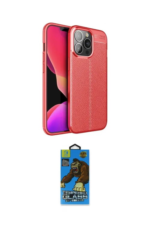 ieg™ iPhone 13 Pro Max Kılıf Doruk Klasik Özel Seri - Siyah 18D Cam Ekran Koruyucu