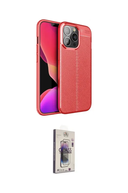 ieg™ iPhone 13 Pro Max Kılıf Doruk Klasik Özel Seri - Siyah Bilvis 3D Cam Ekran Koruyucu