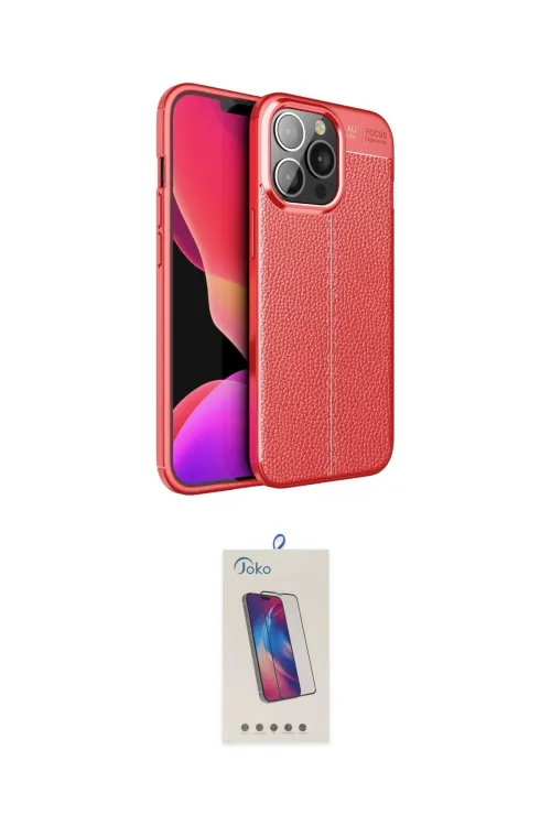 ieg™ iPhone 13 Pro Max Kılıf Doruk Klasik Özel Seri - Siyah Joko 5D Cam