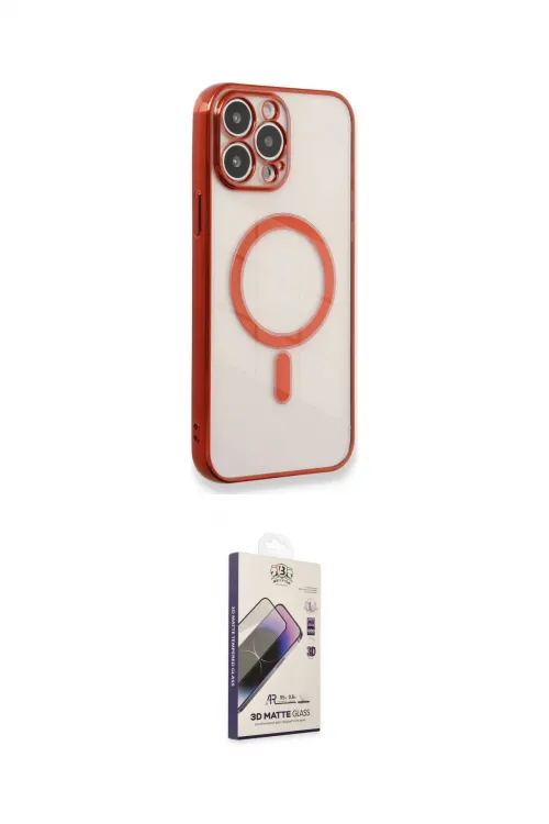 ieg™ iPhone 13 Pro Max Kılıf Doruk Minimal - Siyah Bilvis 3D Mat Cam Ekran Koruyucu