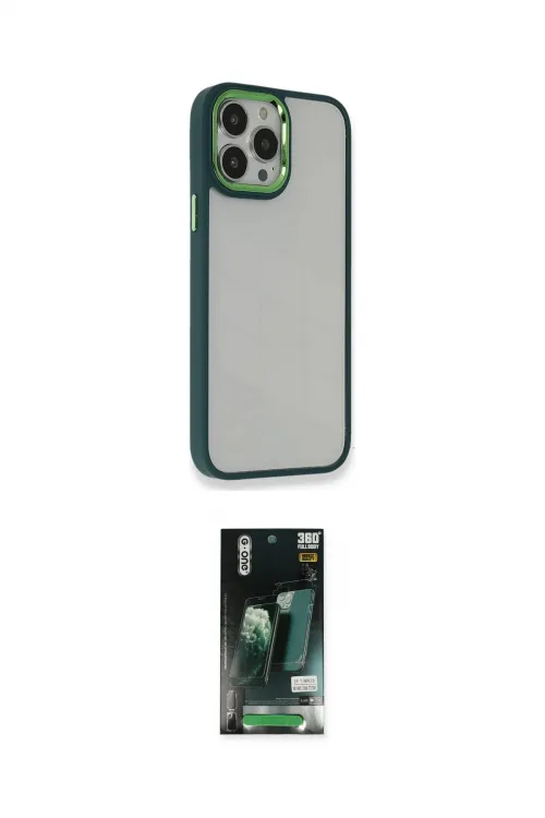 ieg™ iPhone 13 Pro Max Kılıf Eksen Doku Prime - Şeffaf 360 Full Body Arka Koruyucu