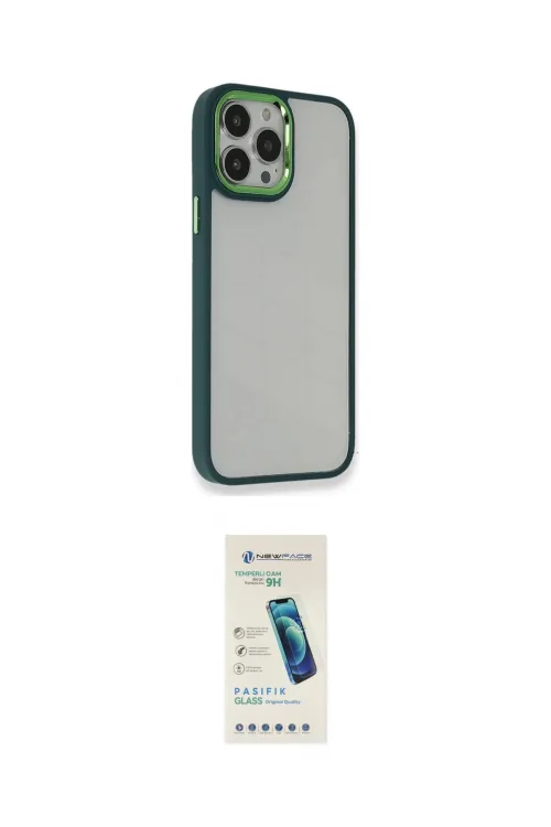 ieg™ iPhone 13 Pro Max Kılıf Eksen Doku Prime - Şeffaf Pasifik Cam Ekran Koruyucu