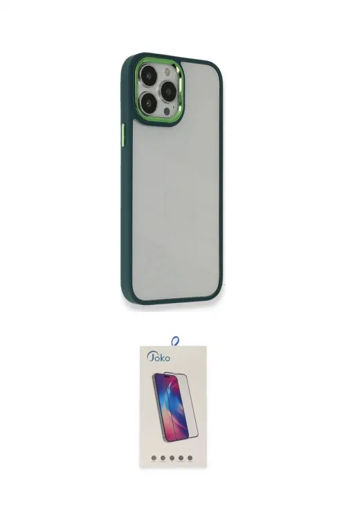 ieg™ iPhone 13 Pro Max Kılıf Eksen Doku Prime - Siyah Joko 5D Cam