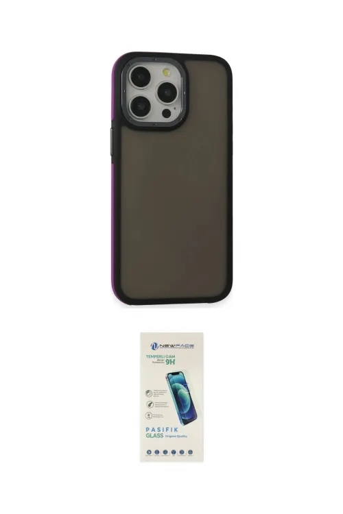 ieg™ iPhone 13 Pro Max Kılıf Eksen Işık - Şeffaf Pasifik Cam Ekran Koruyucu