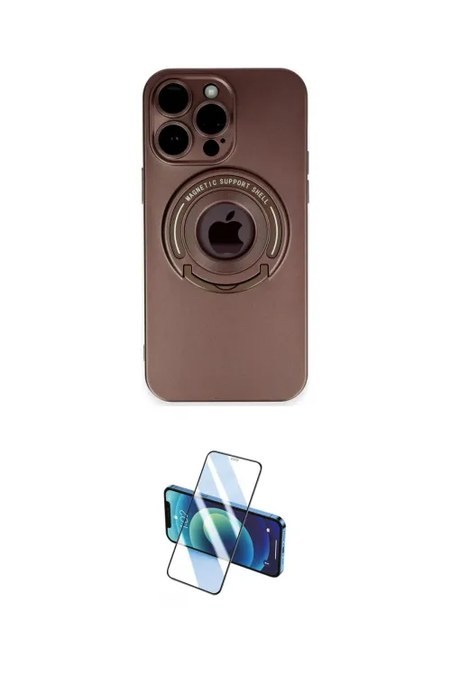 ieg™ iPhone 13 Pro Max Kılıf Eksen Klasik Prime - Siyah 3D Antistatik Cam Ekran Koruyucu