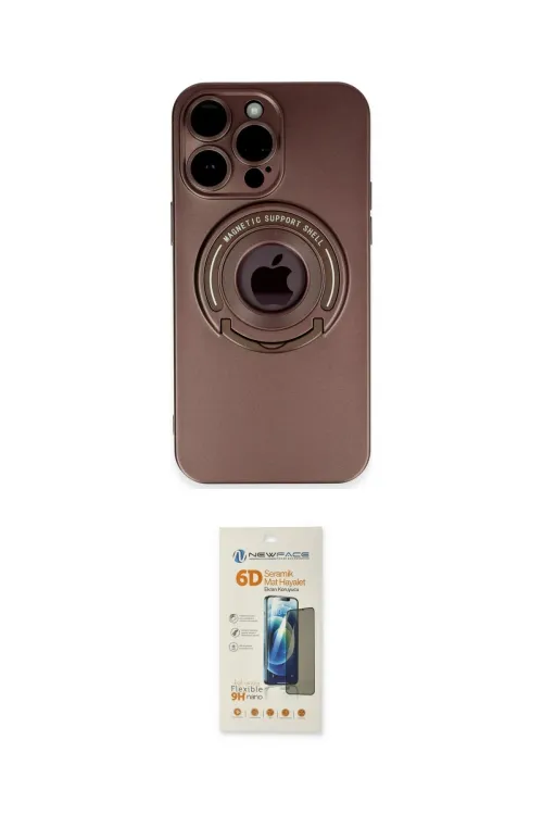 ieg™ iPhone 13 Pro Max Kılıf Eksen Klasik Prime - Siyah 6D Mat Seramik Hayalet Nano Ekran Koruyucu