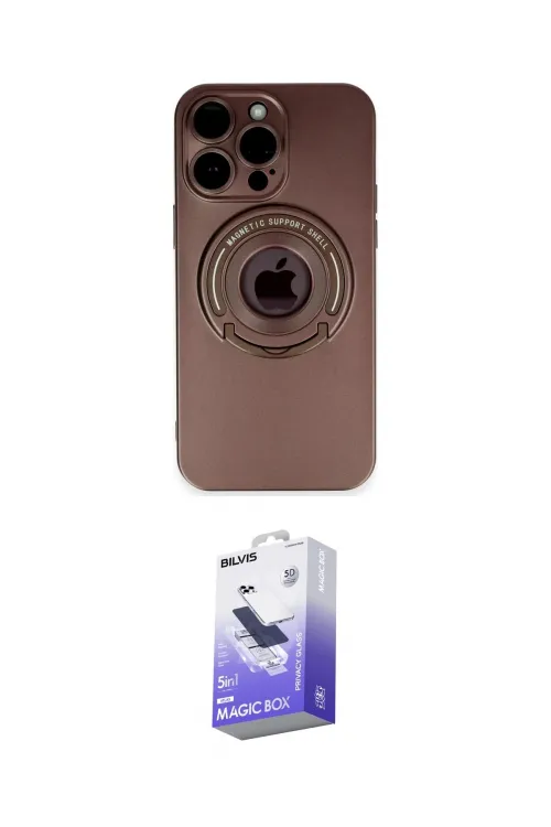 ieg™ iPhone 13 Pro Max Kılıf Eksen Klasik Prime - Siyah Bilvis 5in1 5D Magic Hayalet Cam Ekran Koruyucu