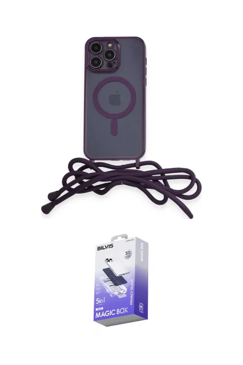 ieg™ iPhone 13 Pro Max Kılıf Eksen Özel Seri - Siyah Bilvis 5in1 5D Magic Hayalet Cam Ekran Koruyucu
