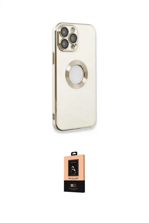 ieg™ iPhone 13 Pro Max Kılıf İz Form Serisi - Şeffaf Maxco Cam Ekran Koruyucu
