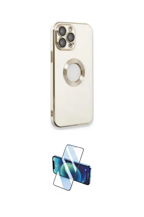 ieg™ iPhone 13 Pro Max Kılıf İz Form Serisi - Siyah 3D Antistatik Cam Ekran Koruyucu