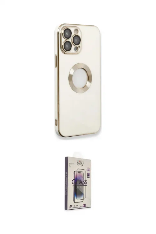 ieg™ iPhone 13 Pro Max Kılıf İz Form Serisi - Siyah Bilvis 3D Cam Ekran Koruyucu