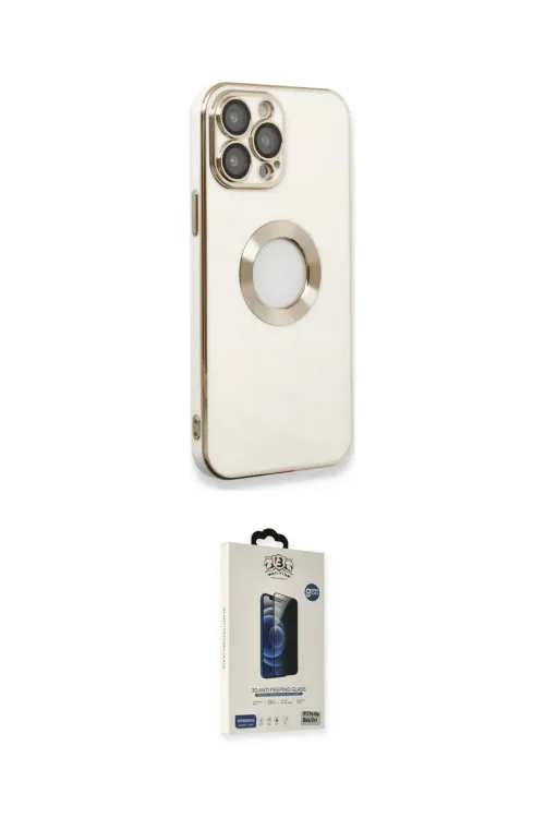 ieg™ iPhone 13 Pro Max Kılıf İz Form Serisi - Siyah Bilvis Hayalet Cam Ekran Koruyucu