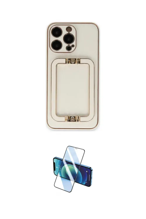 ieg™ iPhone 13 Pro Max Kılıf Kozmos Minimal Prime - Siyah 3D Antistatik Cam Ekran Koruyucu