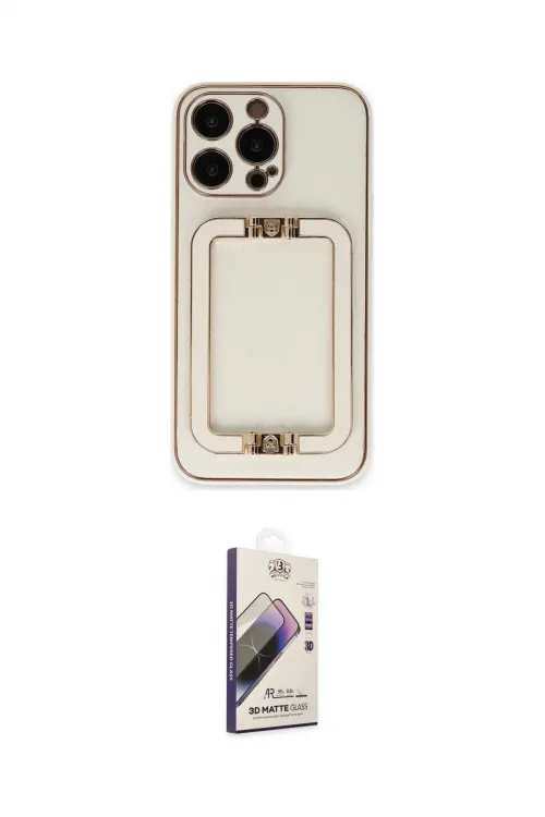 ieg™ iPhone 13 Pro Max Kılıf Kozmos Minimal Prime - Siyah Bilvis 3D Mat Cam Ekran Koruyucu