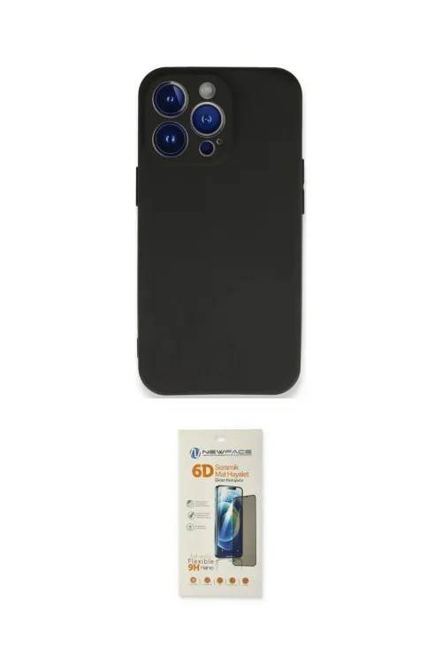 ieg™ iPhone 13 Pro Max Kılıf Kozmos Yansıma Özel Seri - Siyah 6D Mat Seramik Hayalet Nano Ekran Koruyucu