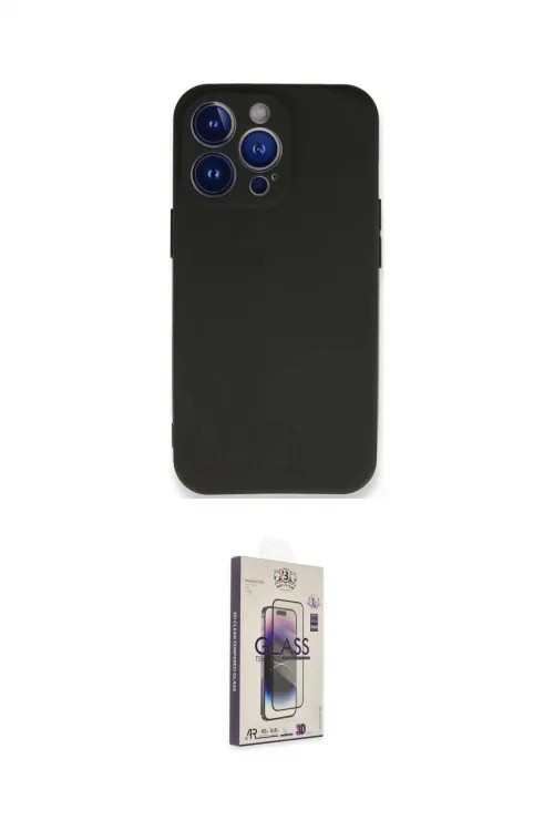 ieg™ iPhone 13 Pro Max Kılıf Kozmos Yansıma Özel Seri - Siyah Bilvis 3D Cam Ekran Koruyucu