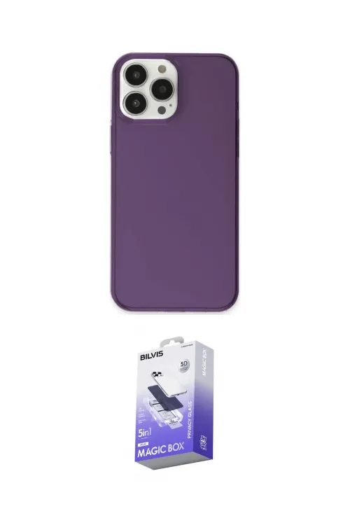 ieg™ iPhone 13 Pro Max Kılıf Kutup Doku Koleksiyonu - Siyah Bilvis 5in1 5D Magic Hayalet Cam Ekran Koruyucu