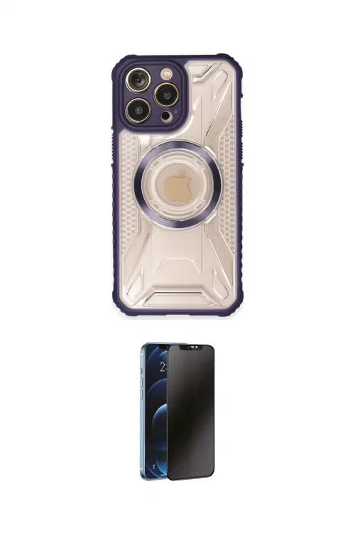 ieg™ iPhone 13 Pro Max Kılıf Kutup Modern - Siyah 3D Antistatik Hayalet Cam Ekran Koruyucu