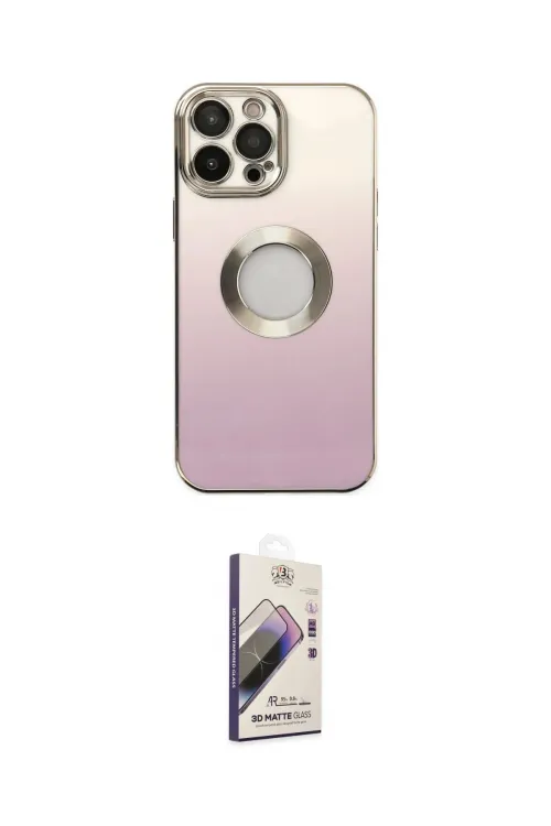 ieg™ iPhone 13 Pro Max Kılıf Kutup Yansıma Özel Seri - Siyah Bilvis 3D Mat Cam Ekran Koruyucu