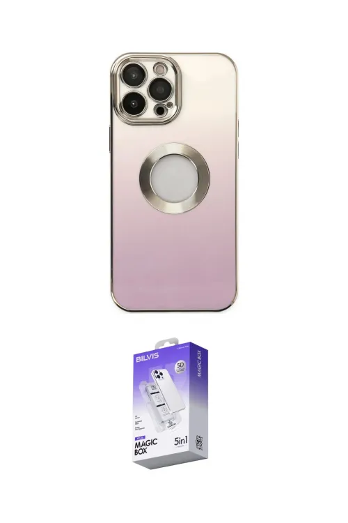 ieg™ iPhone 13 Pro Max Kılıf Kutup Yansıma Özel Seri - Siyah Bilvis 5in1 3D Magic Cam Ekran Koruyucu