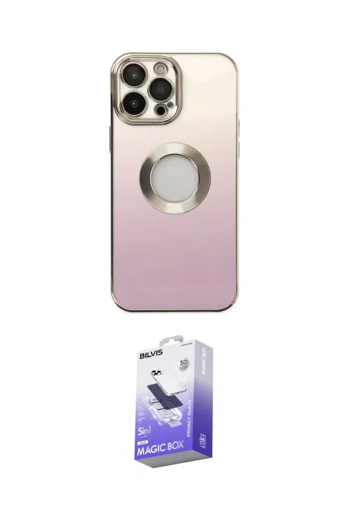 ieg™ iPhone 13 Pro Max Kılıf Kutup Yansıma Özel Seri - Siyah Bilvis 5in1 5D Magic Hayalet Cam Ekran Koruyucu