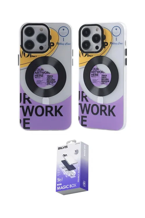ieg™ iPhone 13 Pro Max Kılıf Nova Doku Koleksiyonu - Siyah Bilvis 5in1 5D Magic Hayalet Cam Ekran Koruyucu