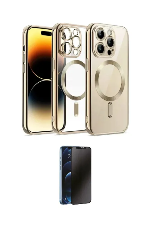 ieg™ iPhone 13 Pro Max Kılıf Nova Işık Özel Seri - Siyah 3D Antistatik Hayalet Cam Ekran Koruyucu