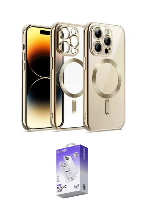 ieg™ iPhone 13 Pro Max Kılıf Nova Işık Özel Seri - Siyah Bilvis 5in1 3D Magic Cam Ekran Koruyucu