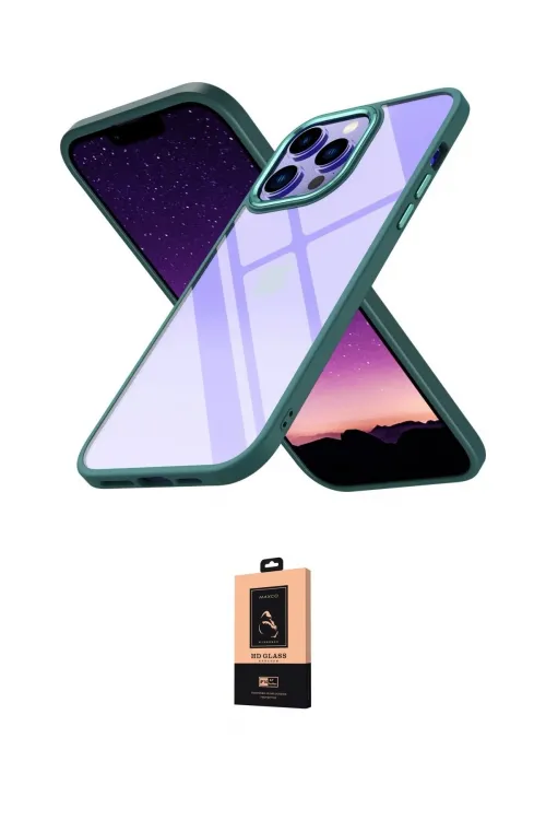 ieg™ iPhone 13 Pro Max Kılıf Nova Işık Serisi - Şeffaf Maxco Cam Ekran Koruyucu