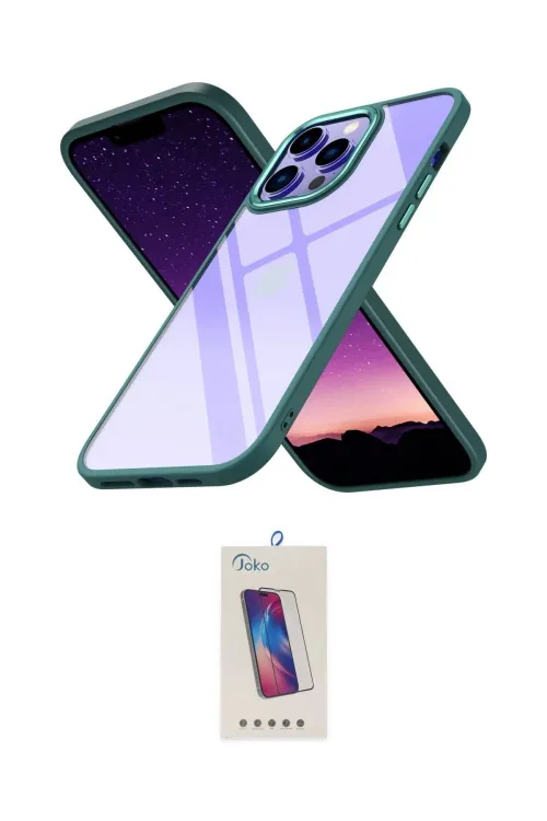 ieg™ iPhone 13 Pro Max Kılıf Nova Işık Serisi - Siyah Joko 5D Cam