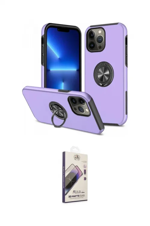 ieg™ iPhone 13 Pro Max Kılıf Odak Form Prime - Siyah Bilvis 3D Mat Cam Ekran Koruyucu
