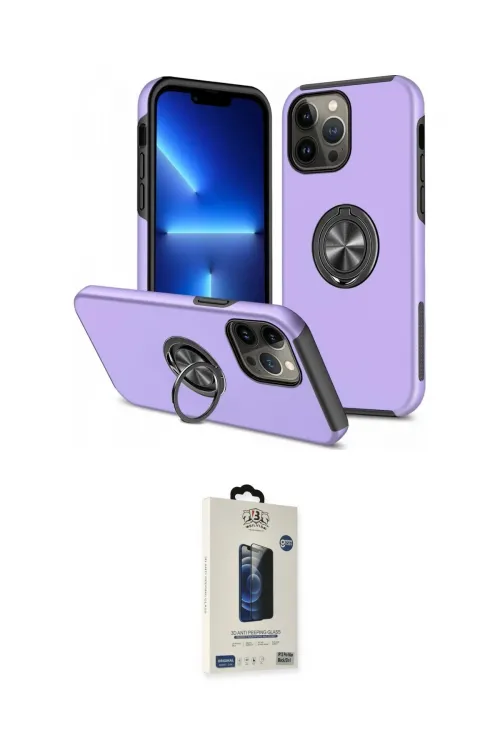 ieg™ iPhone 13 Pro Max Kılıf Odak Form Prime - Siyah Bilvis Hayalet Cam Ekran Koruyucu