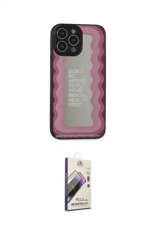 ieg™ iPhone 13 Pro Max Kılıf Odak Klasik Serisi - Siyah Bilvis 3D Mat Cam Ekran Koruyucu