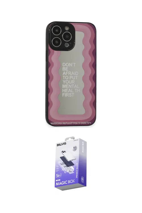 ieg™ iPhone 13 Pro Max Kılıf Odak Klasik Serisi - Siyah Bilvis 5in1 5D Magic Hayalet Cam Ekran Koruyucu