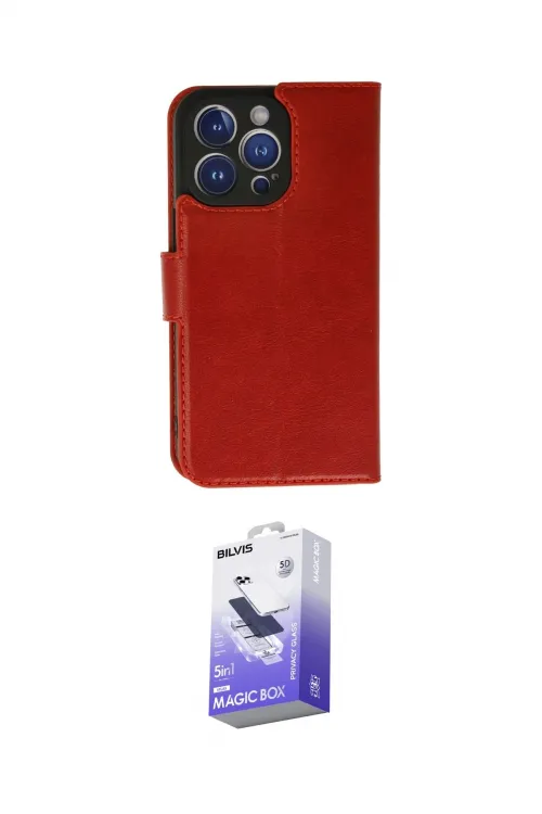 ieg™ iPhone 13 Pro Max Kılıf Siluet Işık Serisi - Siyah Bilvis 5in1 5D Magic Hayalet Cam Ekran Koruyucu