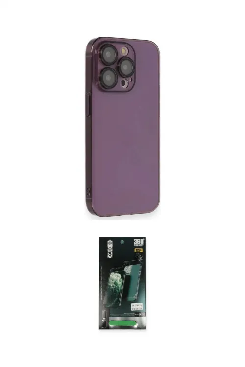 ieg™ iPhone 13 Pro Max Kılıf Siluet Minimal Özel Seri - Şeffaf 360 Full Body Arka Koruyucu