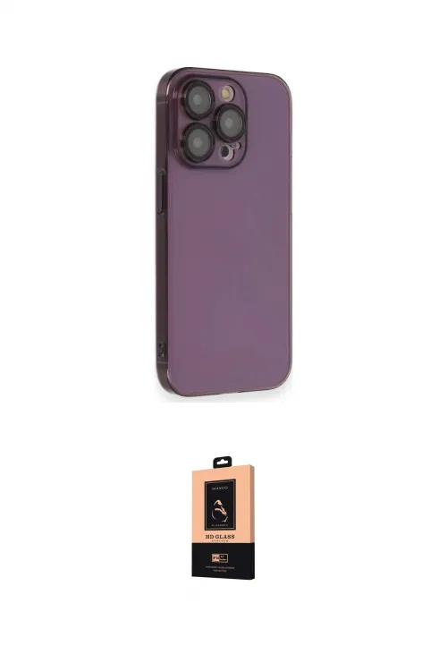 ieg™ iPhone 13 Pro Max Kılıf Siluet Minimal Özel Seri - Şeffaf Maxco Cam Ekran Koruyucu