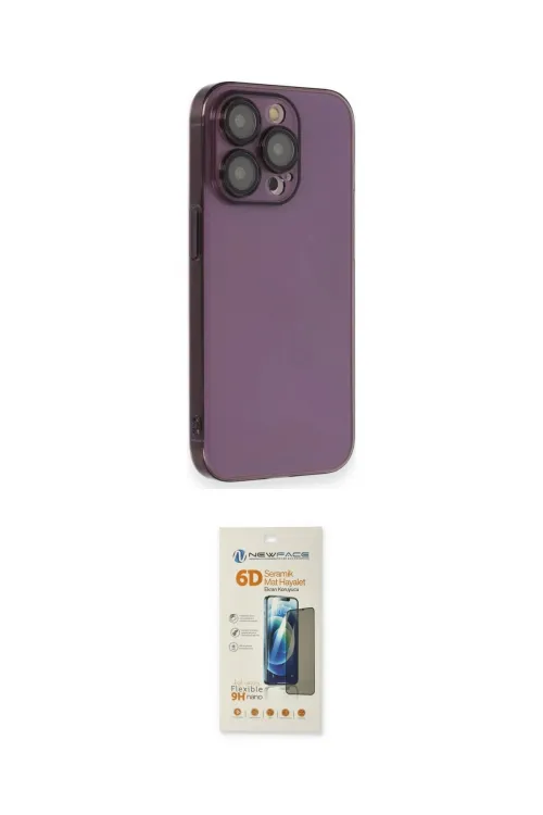 ieg™ iPhone 13 Pro Max Kılıf Siluet Minimal Özel Seri - Siyah 6D Mat Seramik Hayalet Nano Ekran Koruyucu
