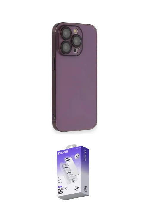 ieg™ iPhone 13 Pro Max Kılıf Siluet Minimal Özel Seri - Siyah Bilvis 5in1 3D Magic Cam Ekran Koruyucu