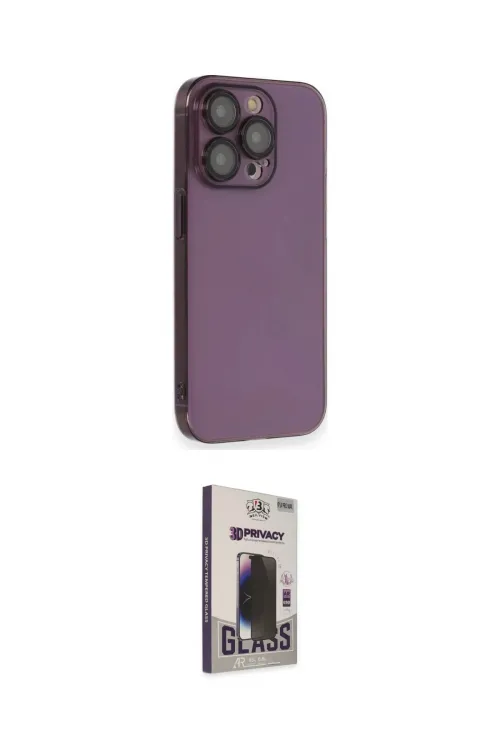 ieg™ iPhone 13 Pro Max Kılıf Siluet Minimal Özel Seri - Siyah Bilvis Hayalet Cam Ekran Koruyucu