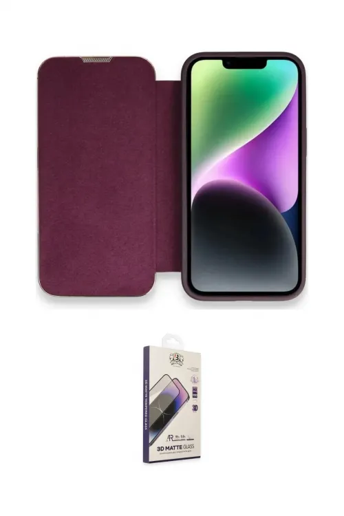 ieg™ iPhone 13 Pro Max Kılıf Siluet Minimal Serisi - Siyah Bilvis 3D Mat Cam Ekran Koruyucu