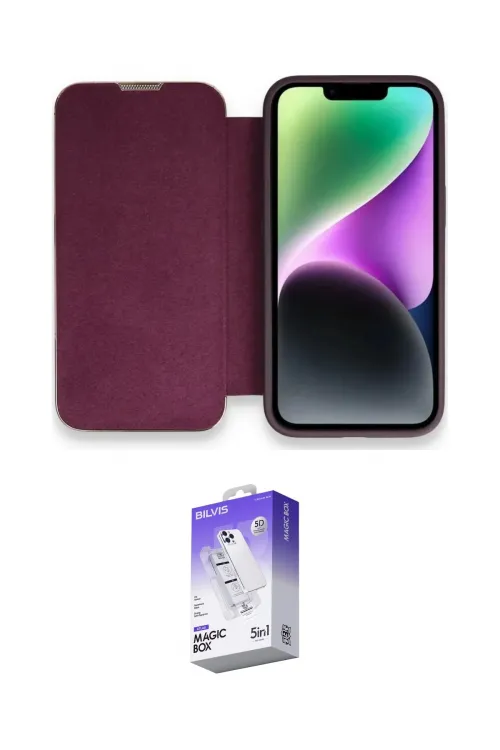 ieg™ iPhone 13 Pro Max Kılıf Siluet Minimal Serisi - Siyah Bilvis 5in1 3D Magic Cam Ekran Koruyucu
