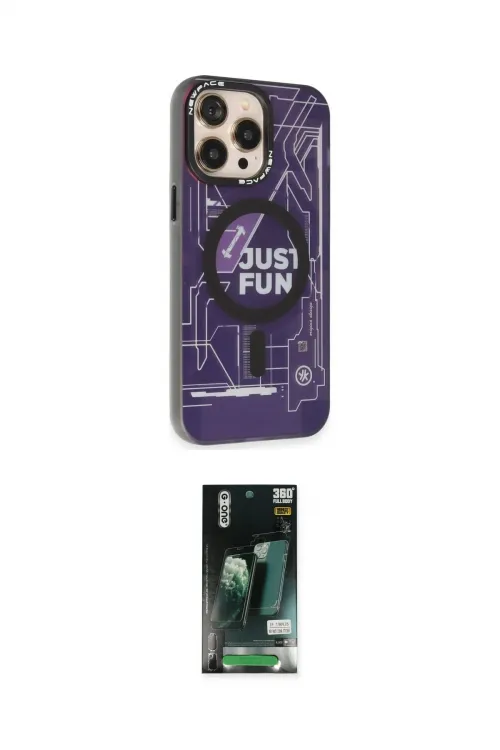 ieg™ iPhone 13 Pro Max Kılıf Siluet Modern Koleksiyonu - Şeffaf 360 Full Body Arka Koruyucu