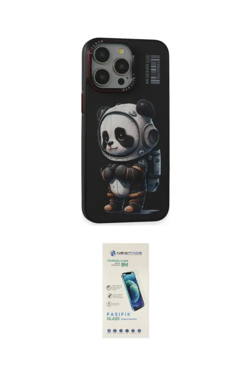 ieg™ iPhone 13 Pro Max Kılıf Siluet Modern Özel Seri - Şeffaf Pasifik Cam Ekran Koruyucu